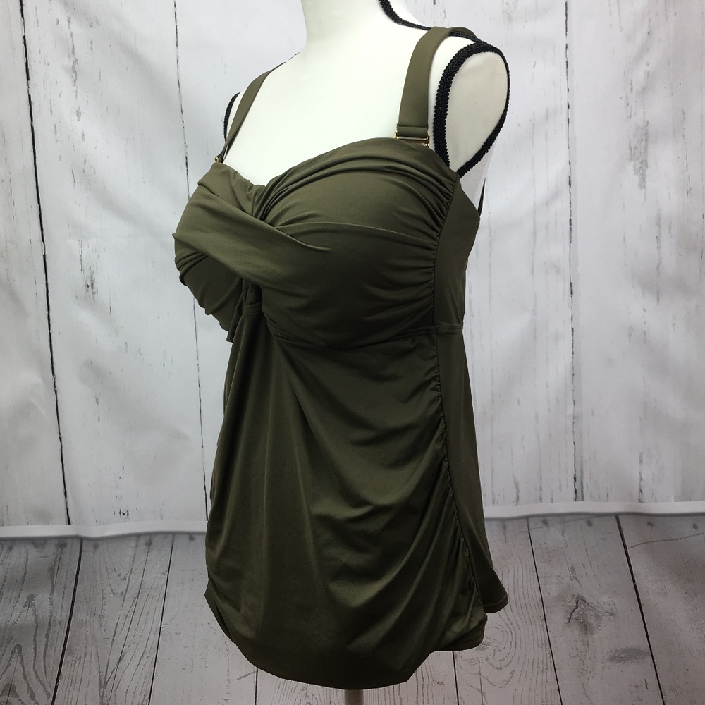 Anne Cole Strapless Twist Front Swimdress Top